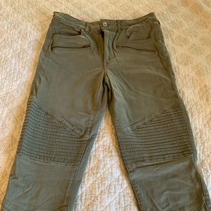 High rise Moto jeggings - olive green
